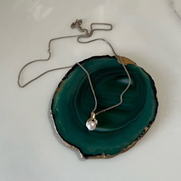 14k Gold & Pearl Antique Necklace - Picture 4 of 11